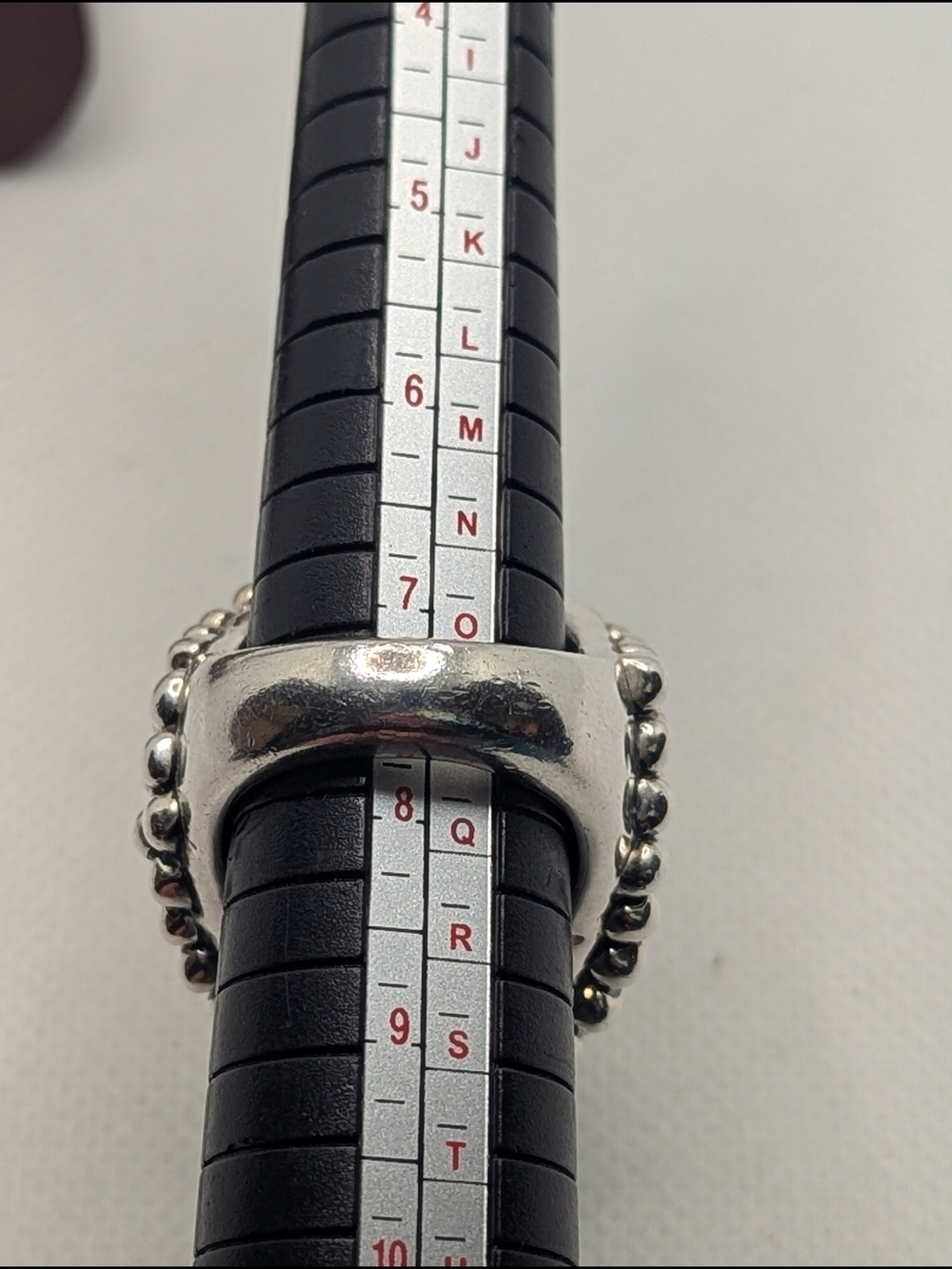 🌟 Striking Vintage Mexican Fine Silver (.999) Beaded Dome Statement Ring 🌟 - Picture 6 of 7